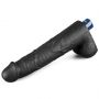 Dildo wibrujące realistyczne Lovetoy TPE czarne 27cm ładowane - 7