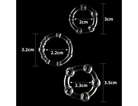 Power Plus Triple Beaded Ring Set - 6