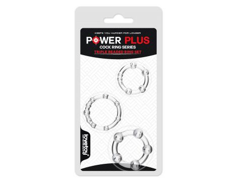 Power Plus Triple Beaded Ring Set - 7