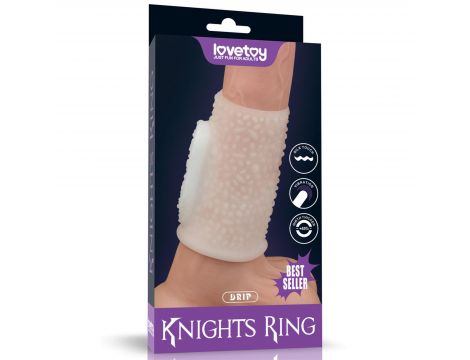 Vibrating Drip Knights Ring (White) - 8