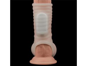 Vibrating Wave Knights Ring with Scrotum Sleeve (White)