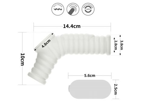 Vibrating Wave Knights Ring with Scrotum Sleeve (White) - 3