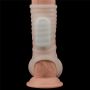 Vibrating Wave Knights Ring with Scrotum Sleeve (White) - 2