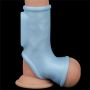 Vibrating Silk Knights Ring with Scrotum Sleeve (Blue) - 4