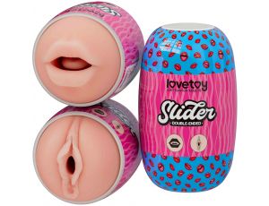 Masturbator dwustronny Lovetoy usta i pochwa z wibracjami