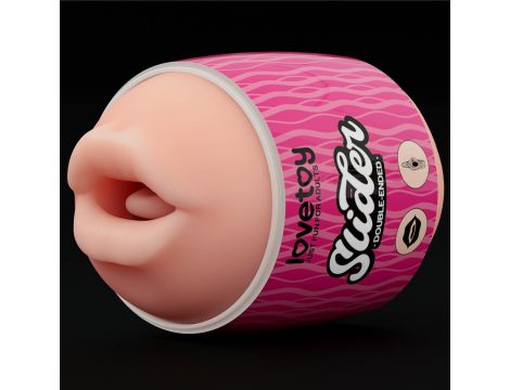 Masturbator dwustronny Lovetoy usta i pochwa z wibracjami - 8