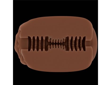 Masturbator dwustronny Lovetoy anus i pochwa brązowy TPE - 10