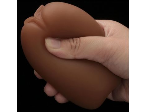 Masturbator dwustronny Lovetoy anus i pochwa brązowy TPE - 12