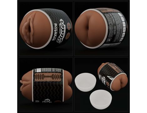 Masturbator dwustronny Lovetoy anus i pochwa brązowy TPE - 15