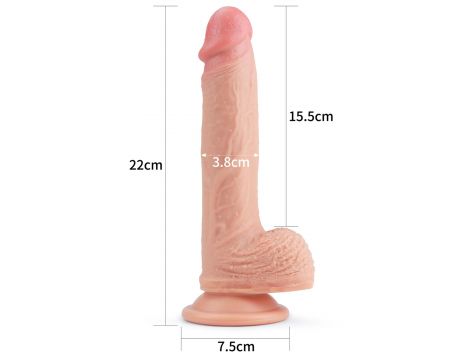 8.5'' Dual layered Platinum Silicone Cock - 3