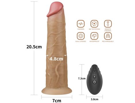 8.0'' Dual Layered Platinum Silicone Rotator - 4
