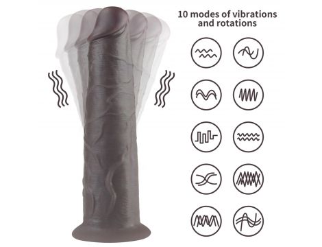Dildo realistyczne dwuwarstwowe Lovetoy 20 cm obrotowe USB - 5