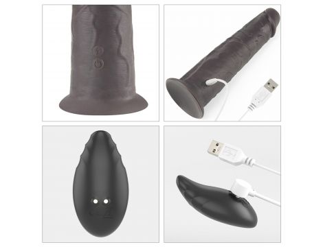 Dildo realistyczne dwuwarstwowe Lovetoy 20 cm obrotowe USB - 9