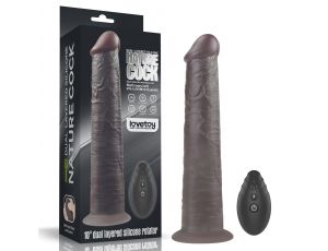 Dildo realistyczne Lovetoy dwuwarstwowe silikonowe 25 cm rotujące pilot