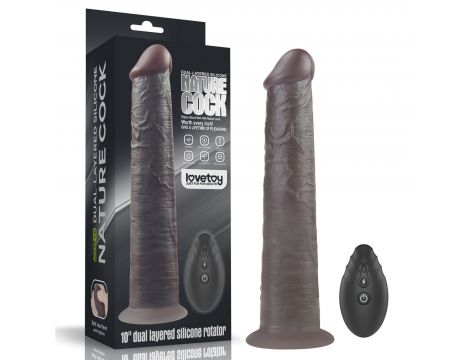 Dildo realistyczne Lovetoy dwuwarstwowe silikonowe 25 cm rotujące pilot