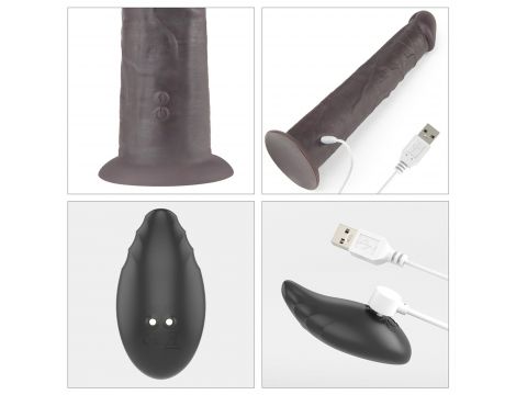 Dildo realistyczne Lovetoy dwuwarstwowe silikonowe 25 cm rotujące pilot - 6