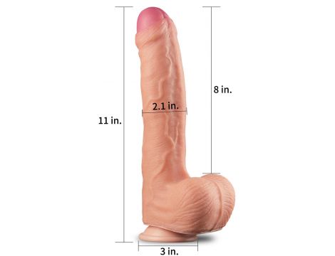 11"" Dual Layer Platinum Silicone Cock
