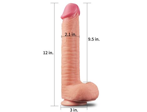 12"" Dual Layered Platinum Silicone Cock - 15