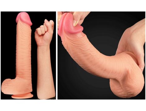 12"" Dual Layered Platinum Silicone Cock - 11