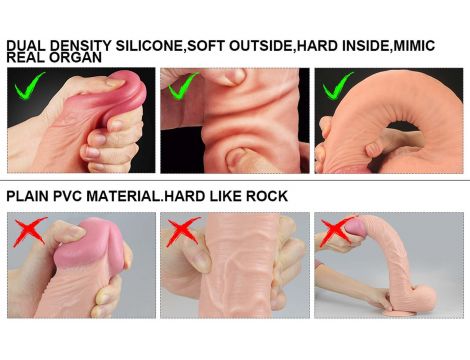 12"" Dual Layered Platinum Silicone Cock - 12