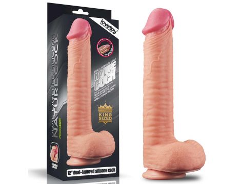 12"" Dual Layered Platinum Silicone Cock - 13