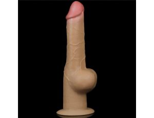 Dildo realistyczne dwuwarstwowe silikonowe z uchwytem Lovetoy 25cm