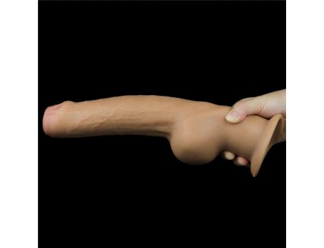 Dildo realistyczne dwuwarstwowe silikonowe Lovetoy z uchwytem 28 cm - 2