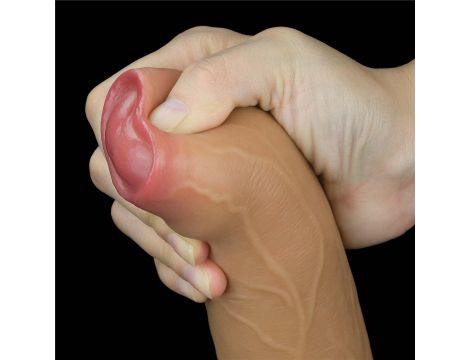Dildo realistyczne dwuwarstwowe silikonowe Lovetoy z uchwytem 28 cm - 10