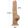 Dildo realistyczne dwuwarstwowe silikonowe Lovetoy z uchwytem 28 cm - 4