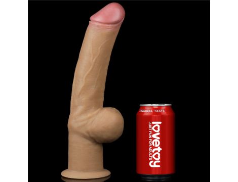 Dildo realistyczne dwuwarstwowe silikonowe z uchwytem Lovetoy 30 cm - 14