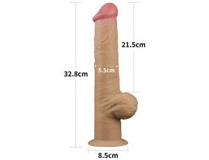 Dildo realistyczne dwuwarstwowe silikonowe z uchwytem Lovetoy 32 cm