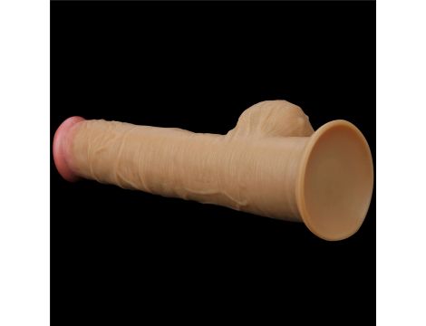 Dildo realistyczne dwuwarstwowe silikonowe z uchwytem Lovetoy 32 cm - 7