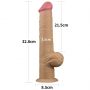 Dildo realistyczne dwuwarstwowe silikonowe z uchwytem Lovetoy 32 cm - 2