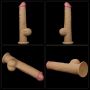 Dildo realistyczne dwuwarstwowe silikonowe z uchwytem Lovetoy 32 cm - 14