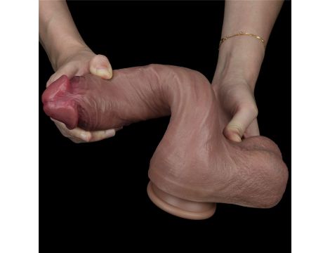 10.5'' Dual layered Platinum Silicone Cock - 18