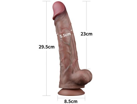 11.5'' Dual Layered Platinum Silicone Cock - 6