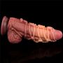 9.5'' Dual layered Platinum Silicone Cock with Rope - 3