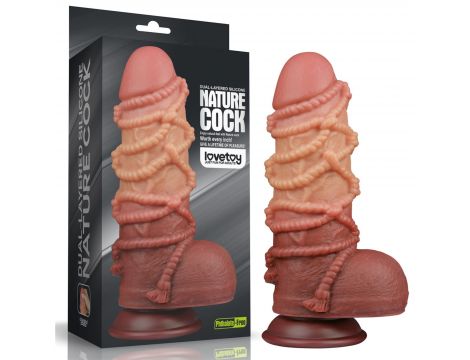 Dildo dwuwarstwowe Lovetoy silikonowe 24 cm - 2