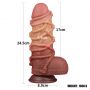 Dildo dwuwarstwowe Lovetoy silikonowe 24 cm - 5