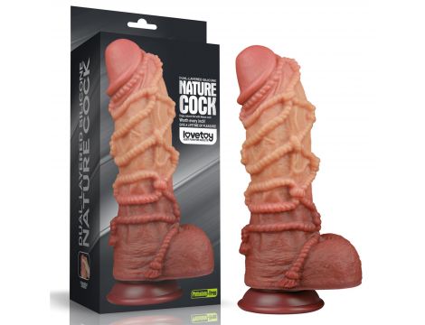 10.5'' Dual layered Platinum Silicone Cock with Rope - 2