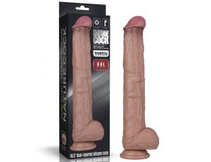 14.5'' Dual Layered Bendable Silicone Cock XXL(Flesh)