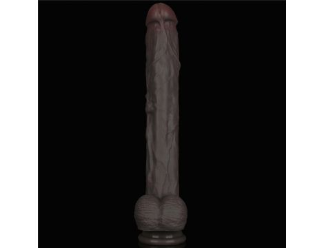 14.5'' Dual Layered Bendable Silicone Cock XXL(Black) - 5