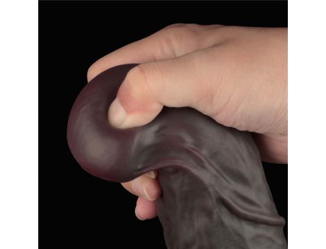 14.5'' Dual Layered Bendable Silicone Cock XXL(Black) - 9