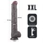 14.5'' Dual Layered Bendable Silicone Cock XXL(Black) - 2