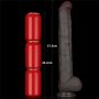 14.5'' Dual Layered Bendable Silicone Cock XXL(Black) - 14