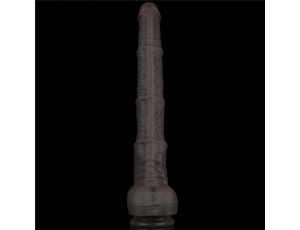 16'' Dual Layered Bendable Silicone Cock XXL(Black)