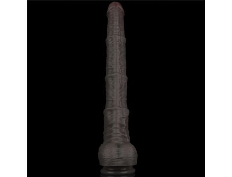 16'' Dual Layered Bendable Silicone Cock XXL(Black)