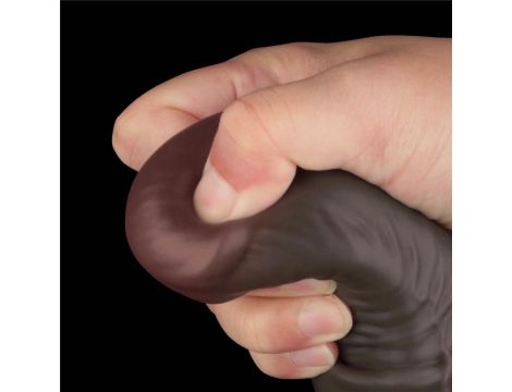 16'' Dual Layered Bendable Silicone Cock XXL(Black) - 13