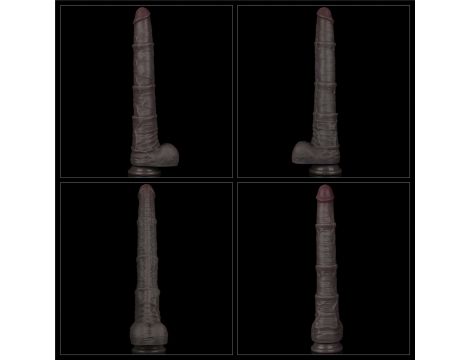 16'' Dual Layered Bendable Silicone Cock XXL(Black) - 15