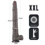 16'' Dual Layered Bendable Silicone Cock XXL(Black) - 4
